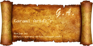 Garami Artúr névjegykártya